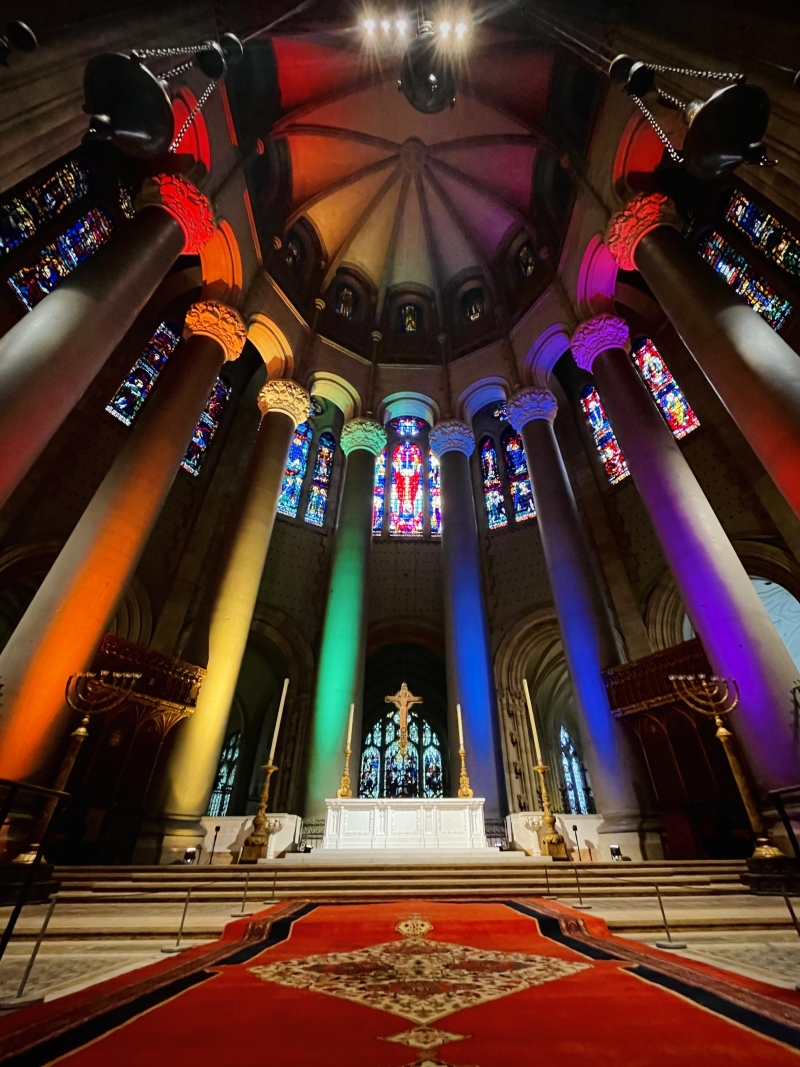 Rainbow lights in the High Altar